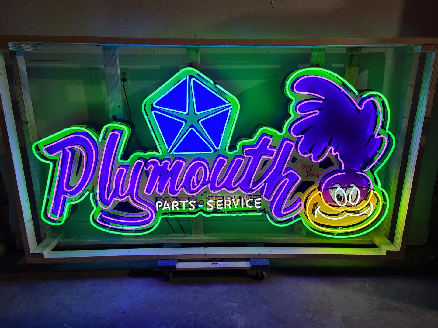 Plymouth Parts-Service Custom Neon Tin Sign