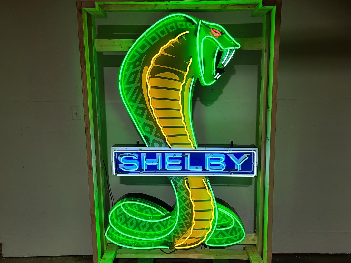  Shelby Cobra Snake Custom Anim ated Tin Neon Sign 