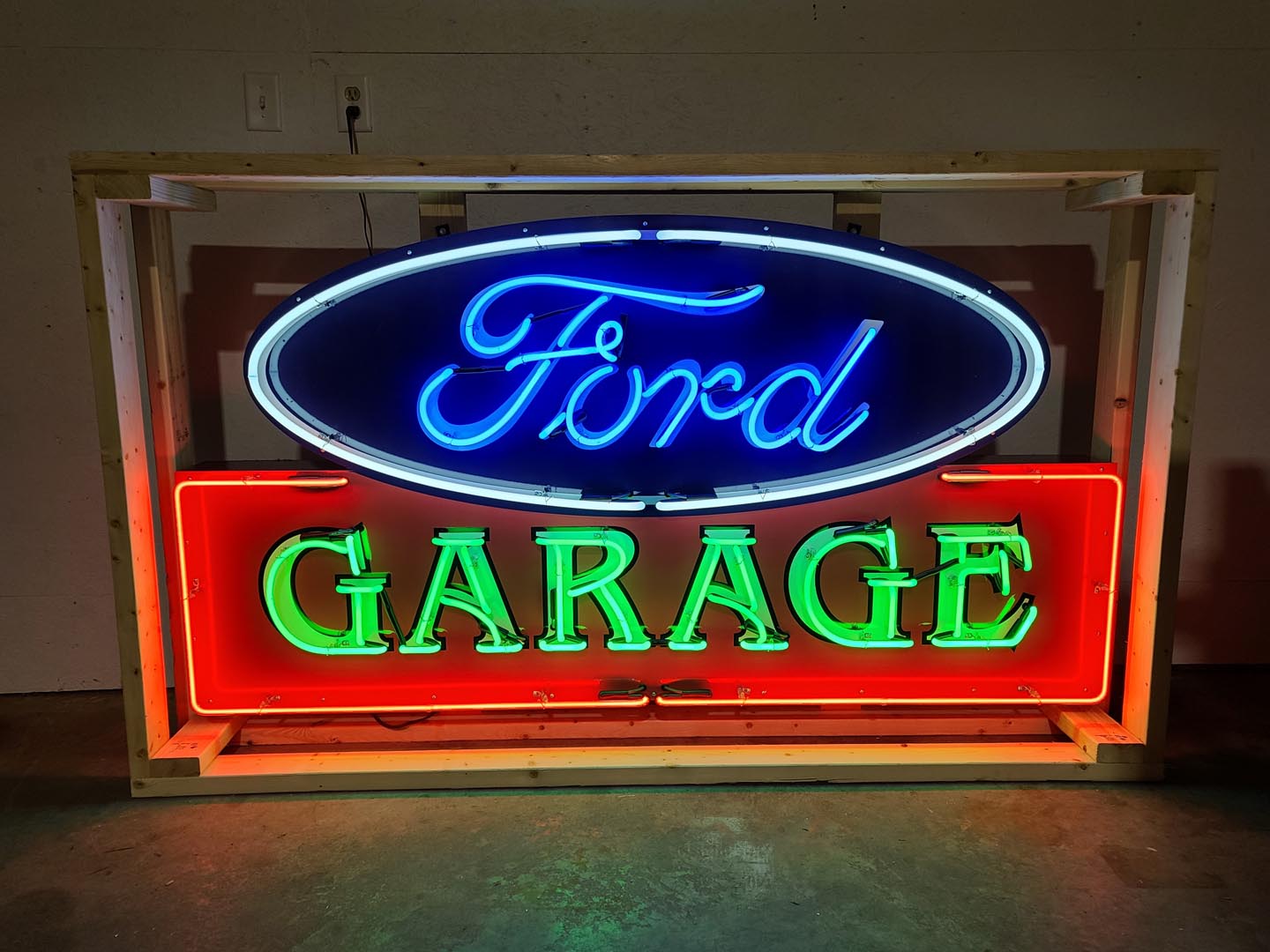  Ford Garage Custom Tin Neon Si gn 