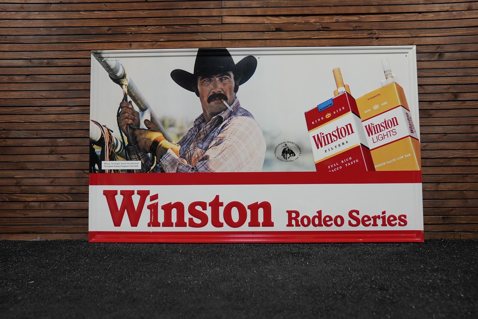 Winston Rodeo Series Large Lithographed Tin Sign