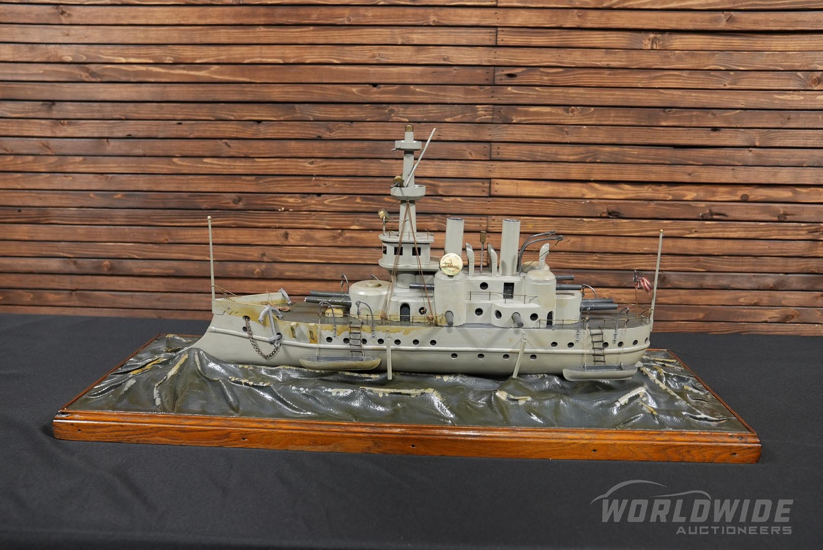  USS Maine Folk Art Wooden Repl ica 