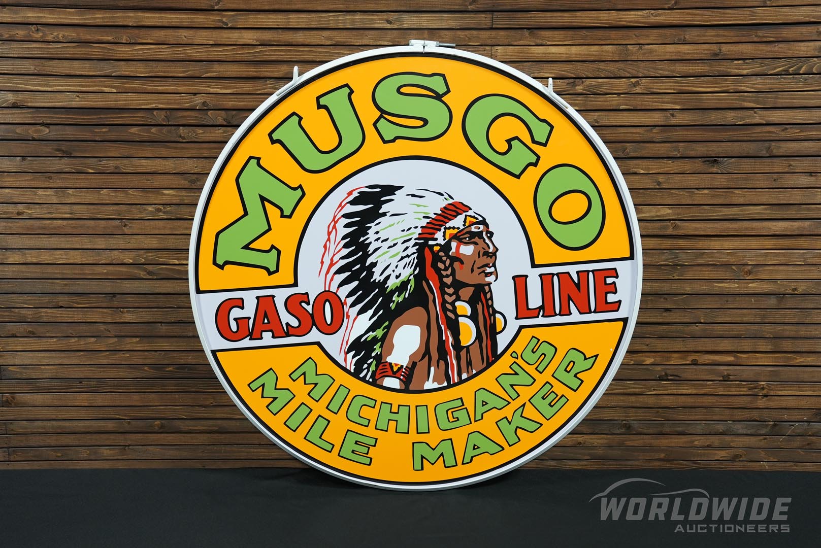  Musgo Gasoline Double-Sided Re plica Sign 