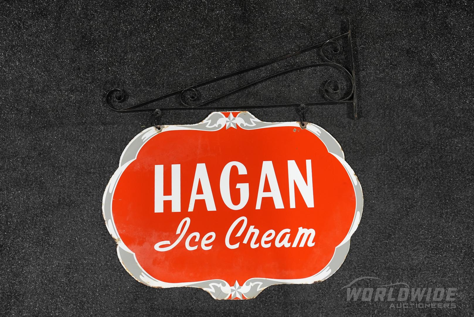 Original Hagan Ice Cream Double-Sided Porcelain Sign with Wall Hanger