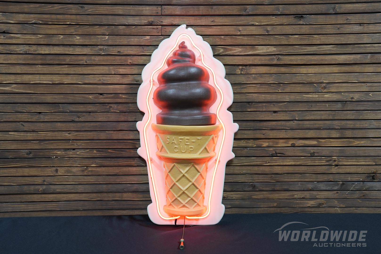 Neon Ice Cream Cone Sign
