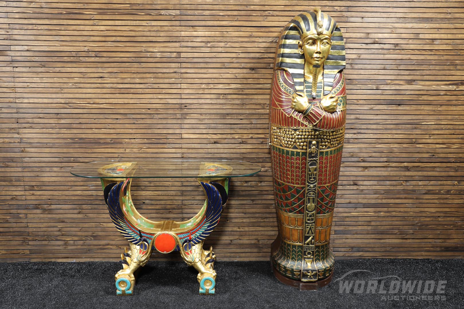 King Tut Sarcophagus & Matching Egyptian-Style Table