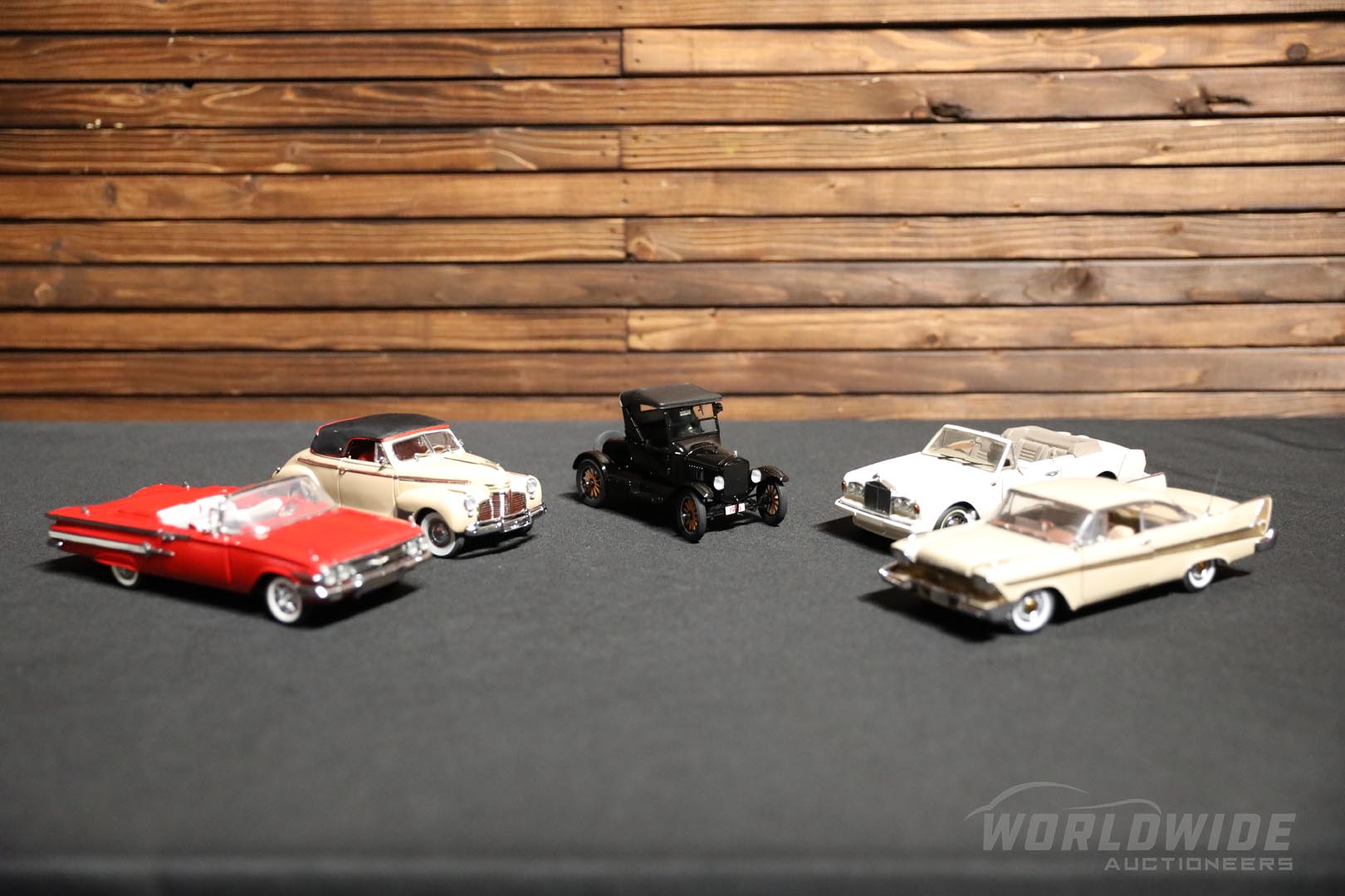 Collection of Five Quality Die-Cast Automobile Models from Franklin Mint