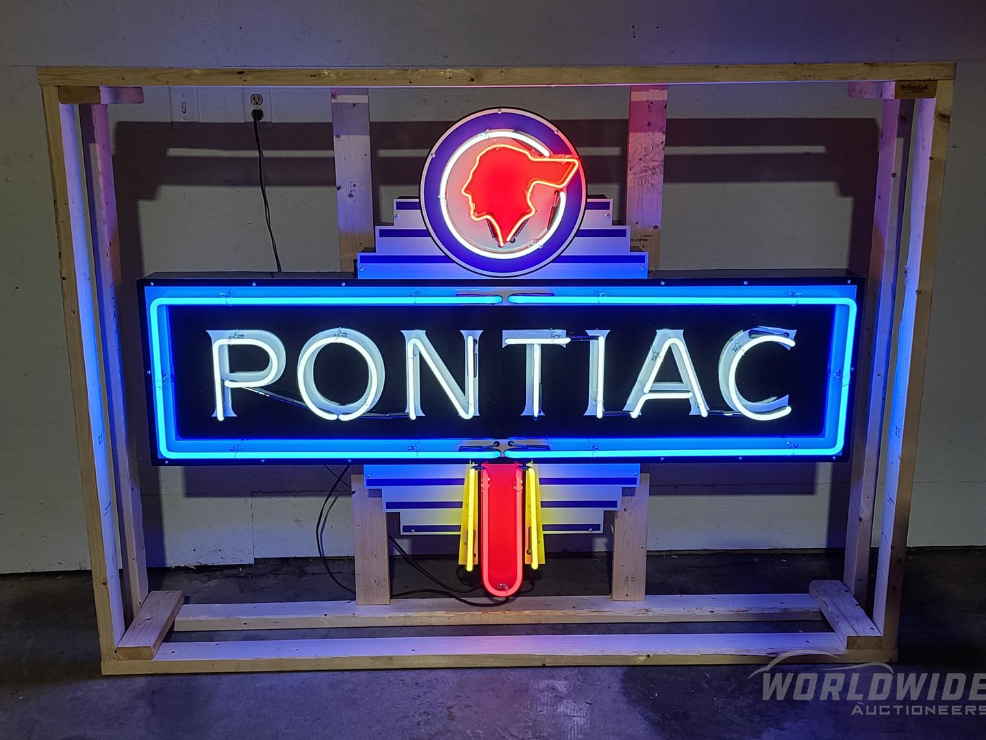 Custom Animated Pontiac Art-Deco Neon Sign