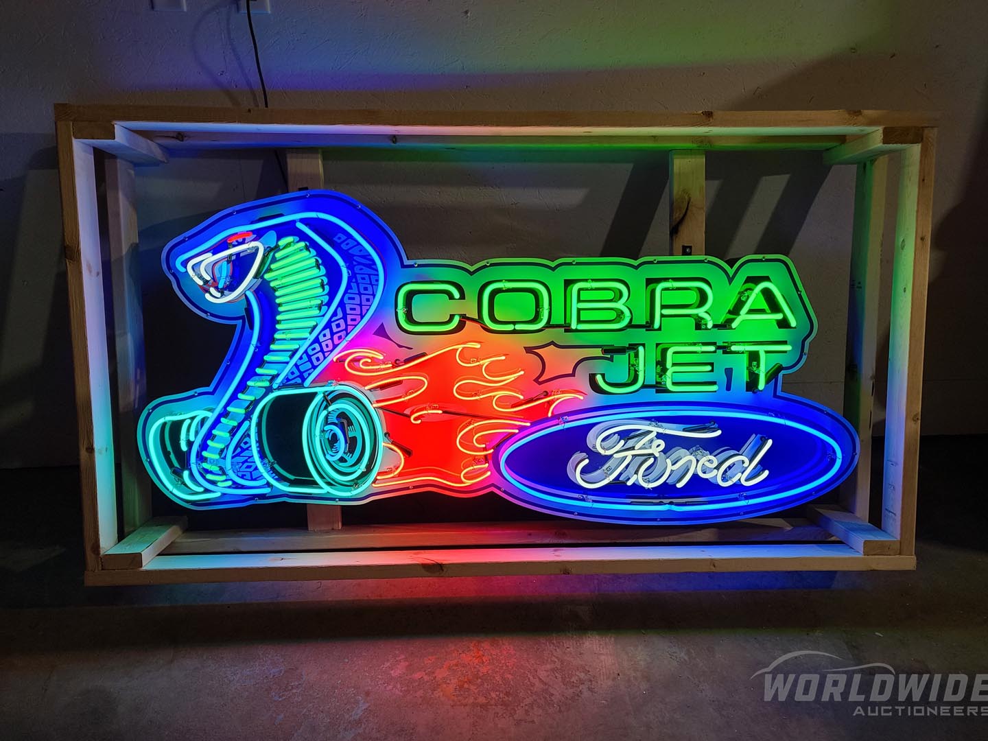 Custom Animated Ford Cobra Snake Neon Sign