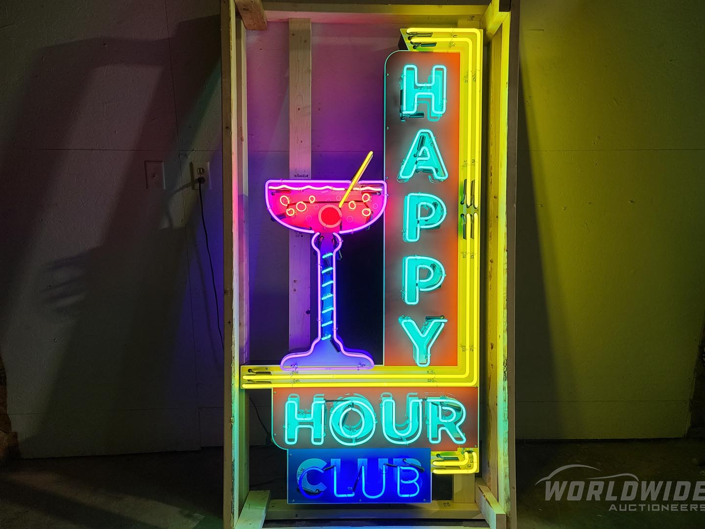 Custom Animated Happy Hour Club Neon Sign