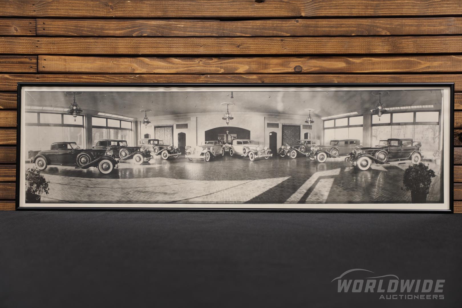 1932 Packard Showroom Panoramic Photo - Framed