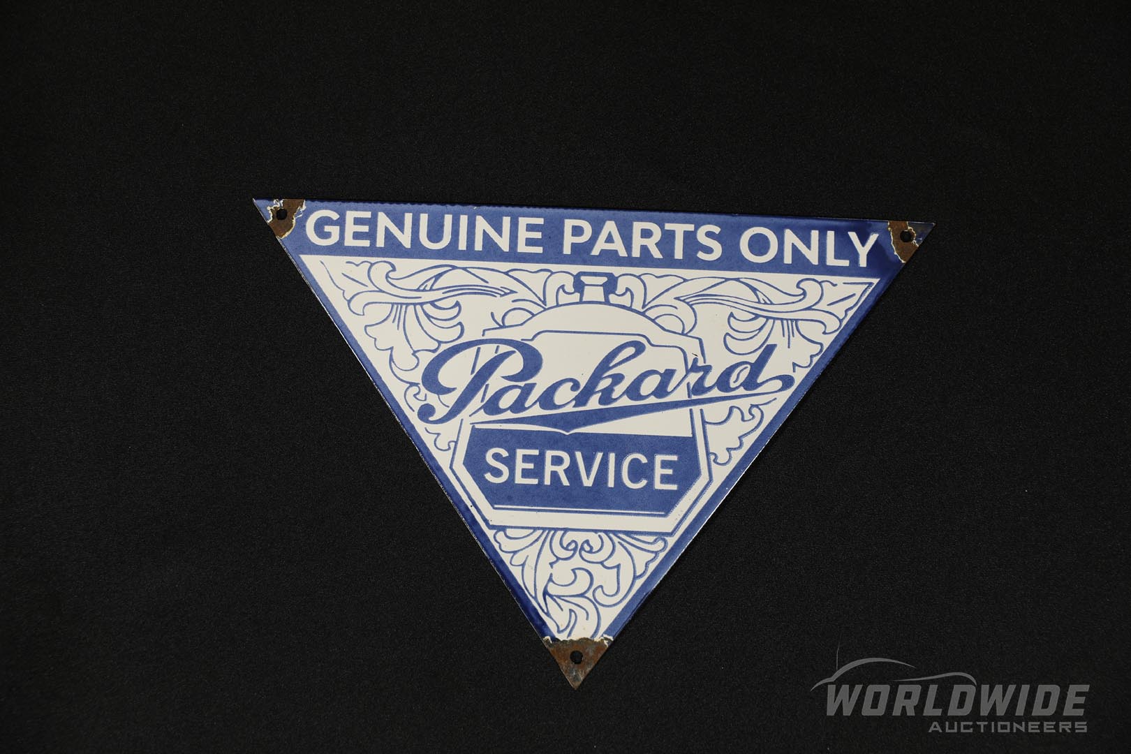  Circa 1915 Original Packard Tr iangle Single-Sided Porcelain Sign 