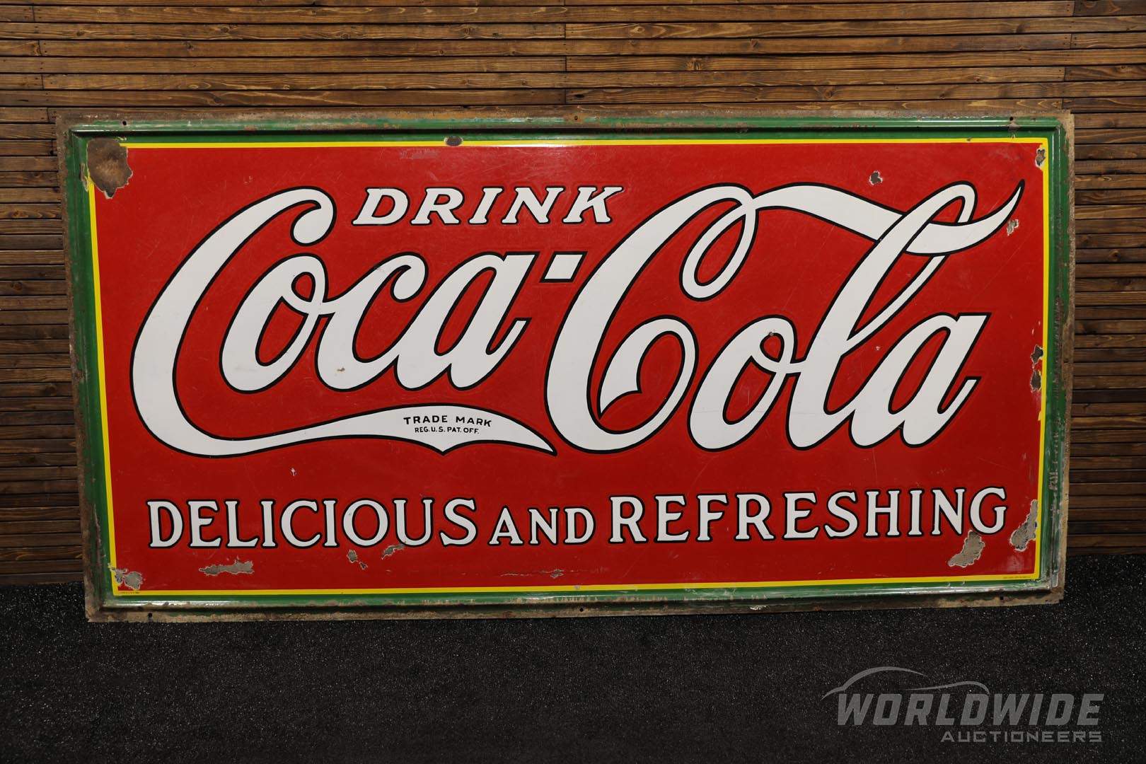 Original 1930s-era Coca-Cola Delicious and Refreshing Sign 