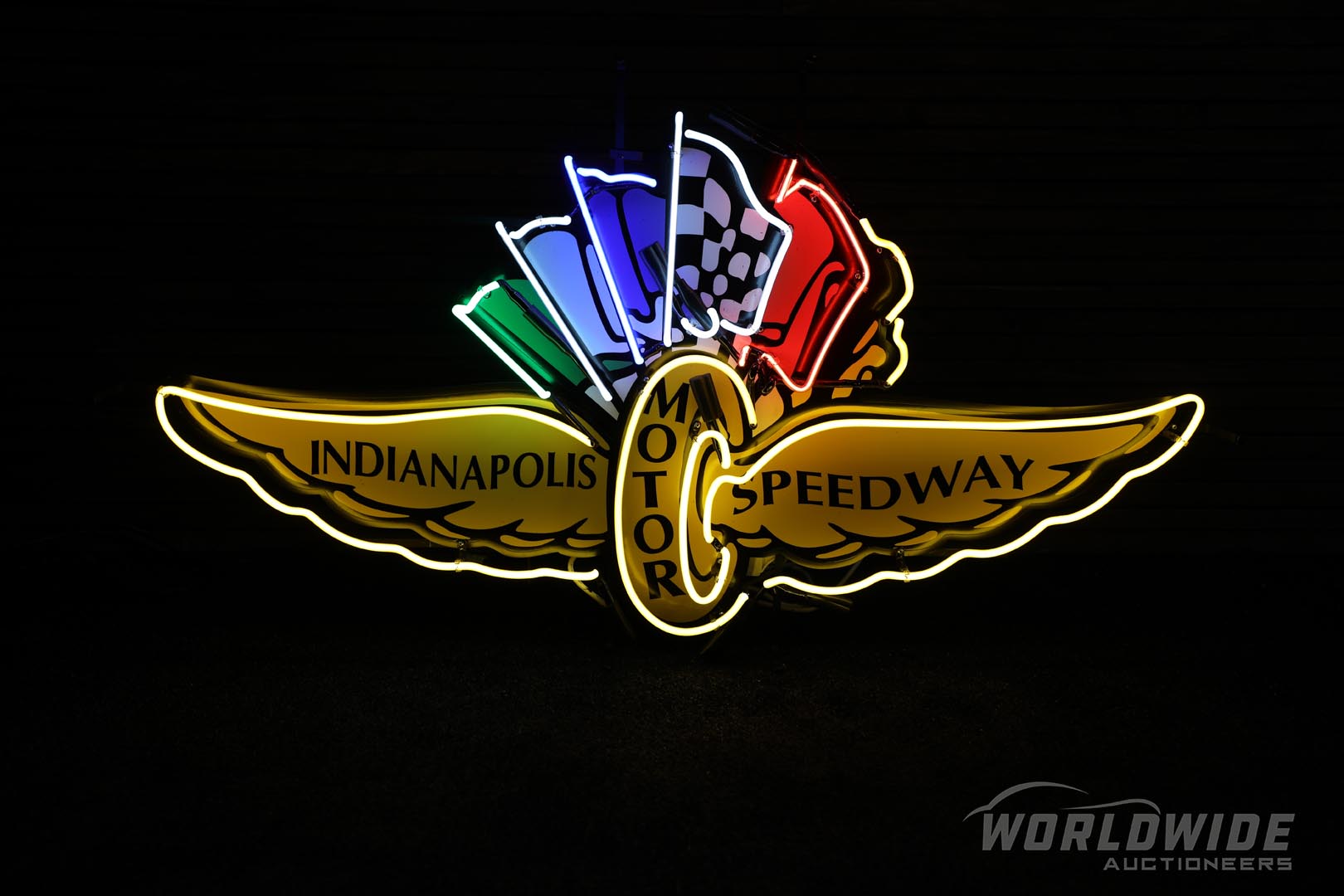  Custom Indianapolis Motor Spee dway Winged Wheel Neon Sign 