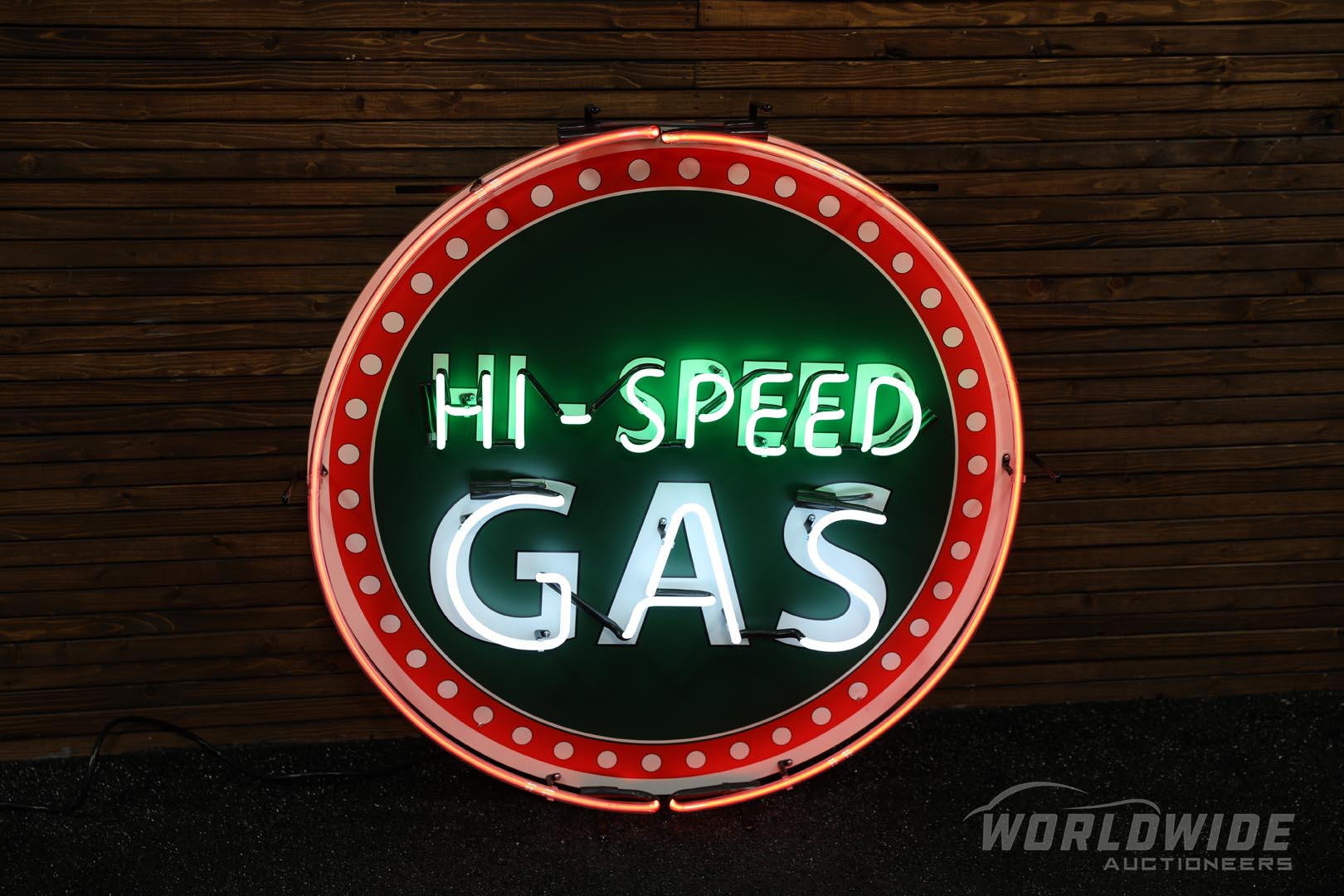Hi-Speed Gas Round Neon Sign - New 