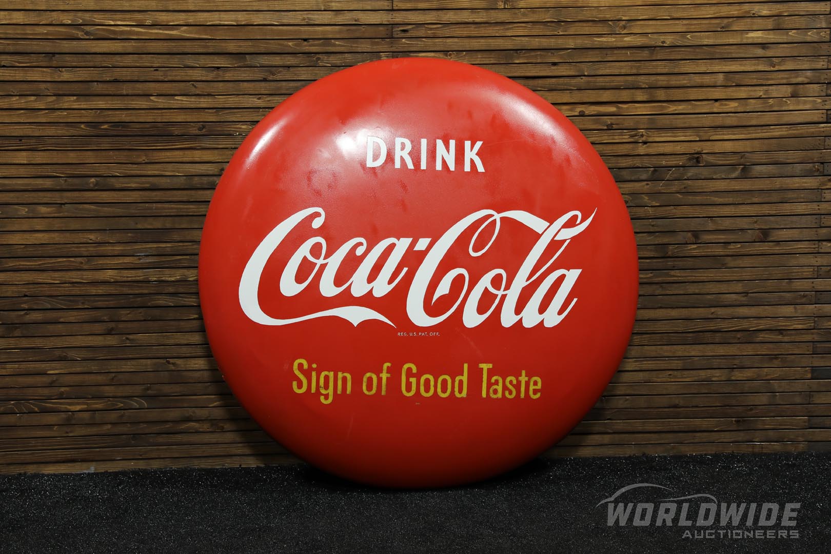  Large Coca-Cola Tin Button Sig n 