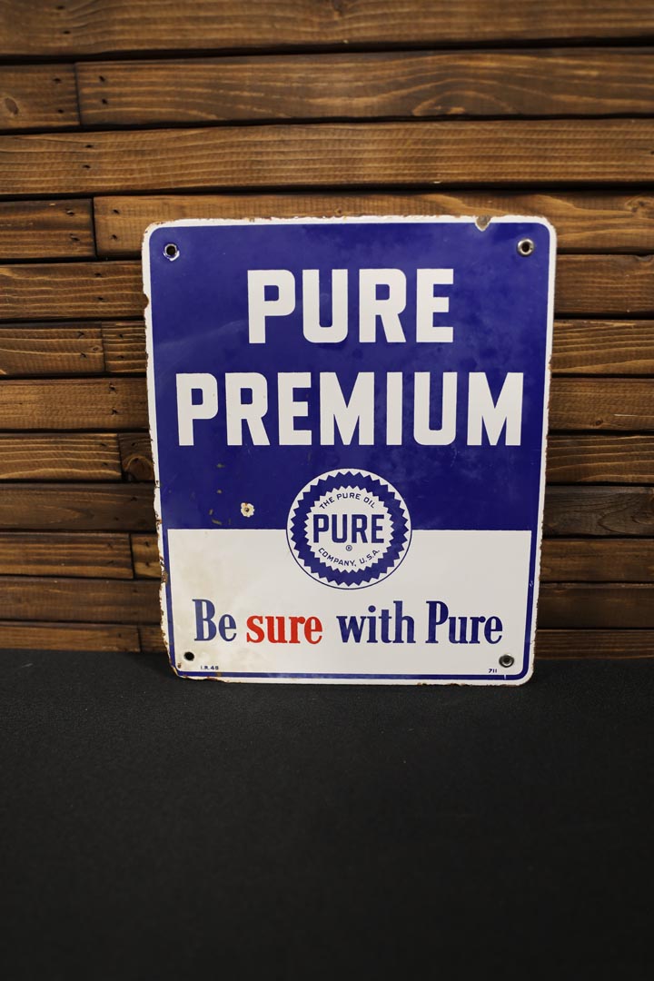  Pure Premium Gasoline Single-S ided Porcelain Pump Plate 