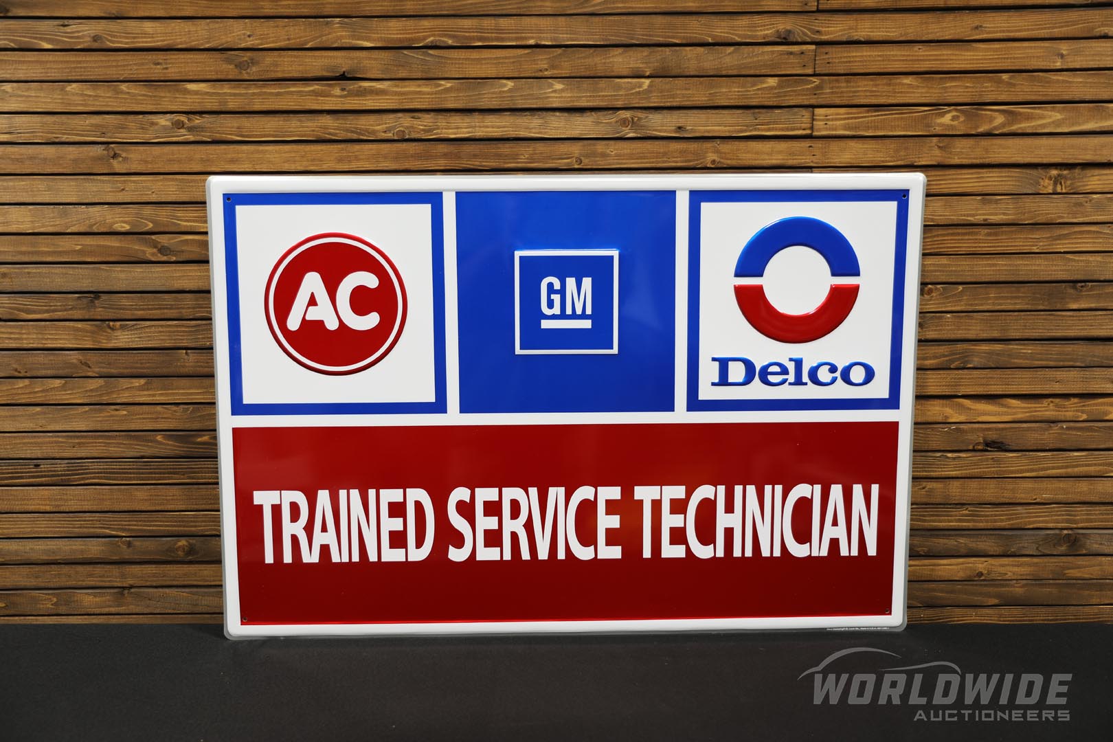 AC GM Delco Trained Service Technician Tin Sign