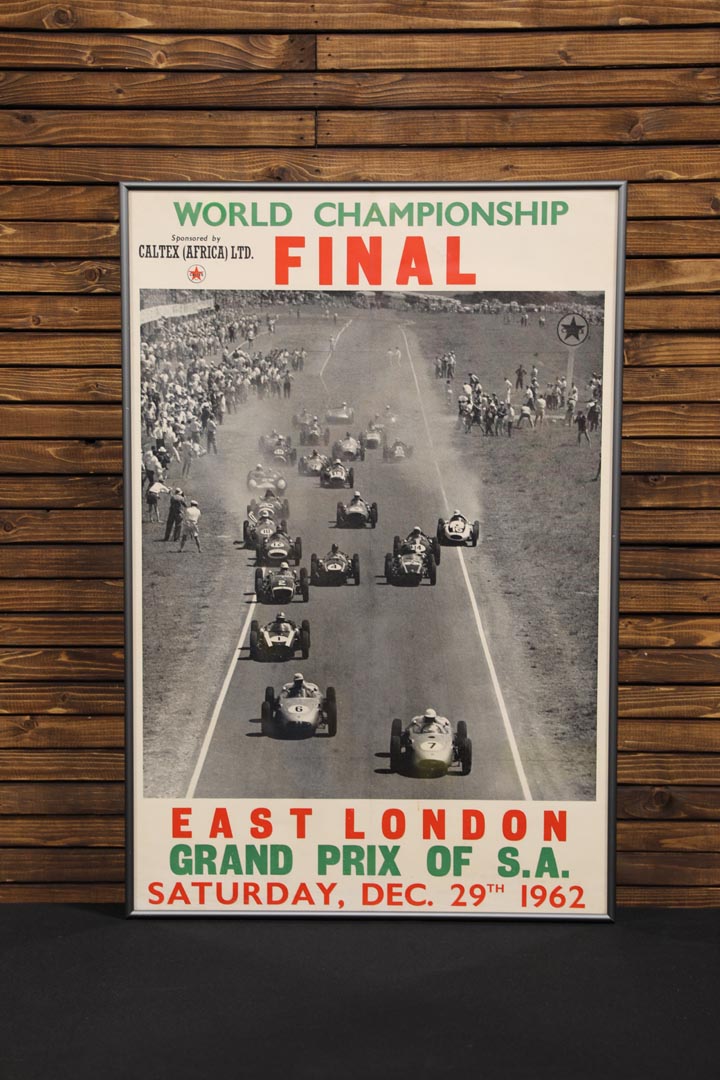  1962 East London Grand Prix of  South Africa Official Event Poster - Fr amed