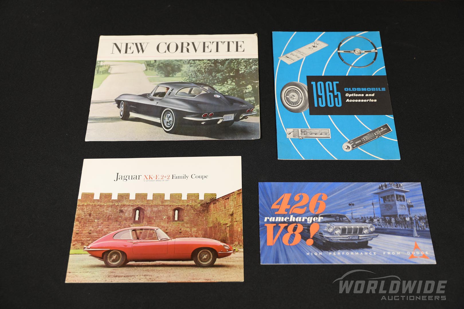 Original 1960s Performance Sales Literature, Dodge Hemi, Stingray, Olds, Jag E-Type