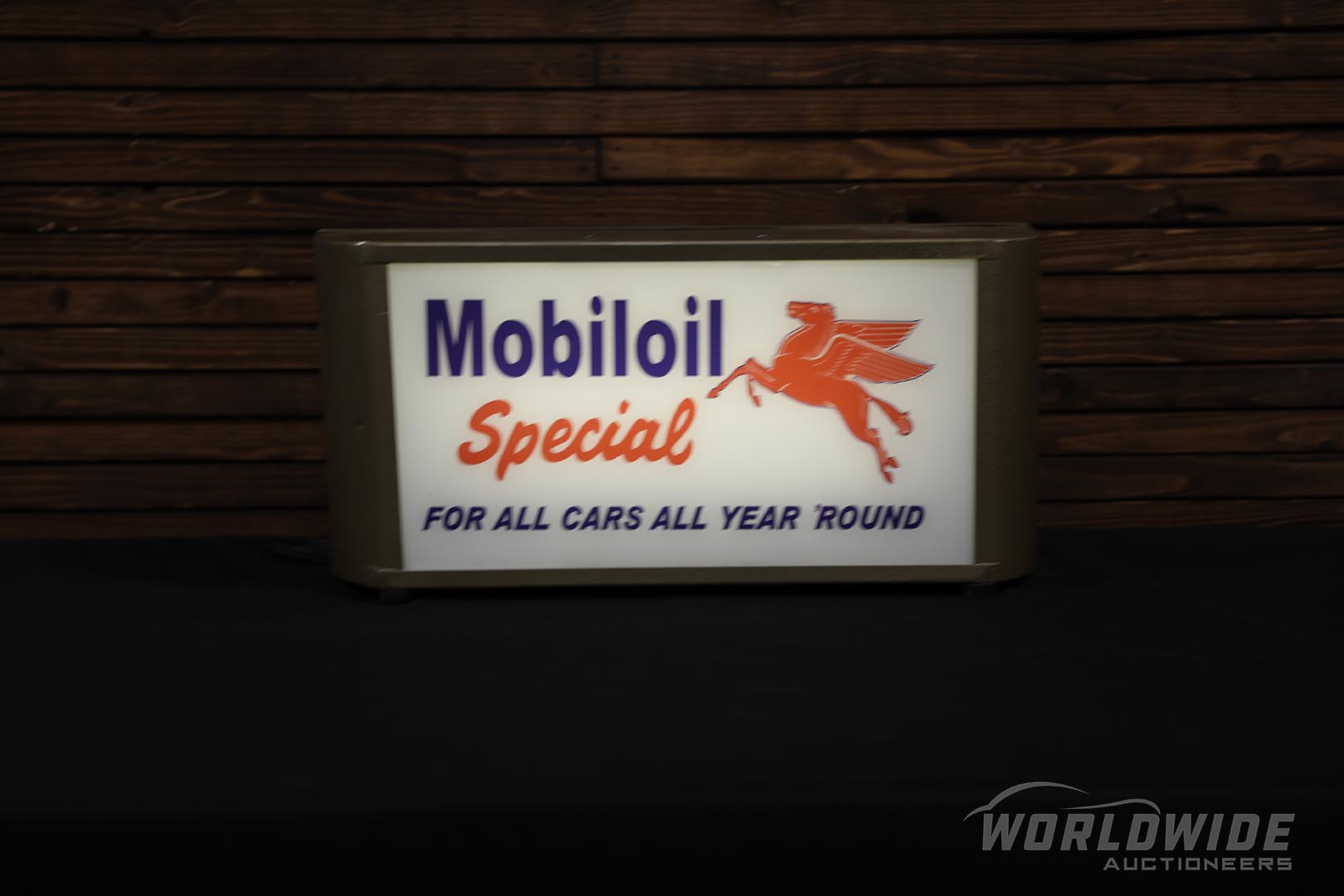 Mobiloil Special for All Cars Lighted Sign