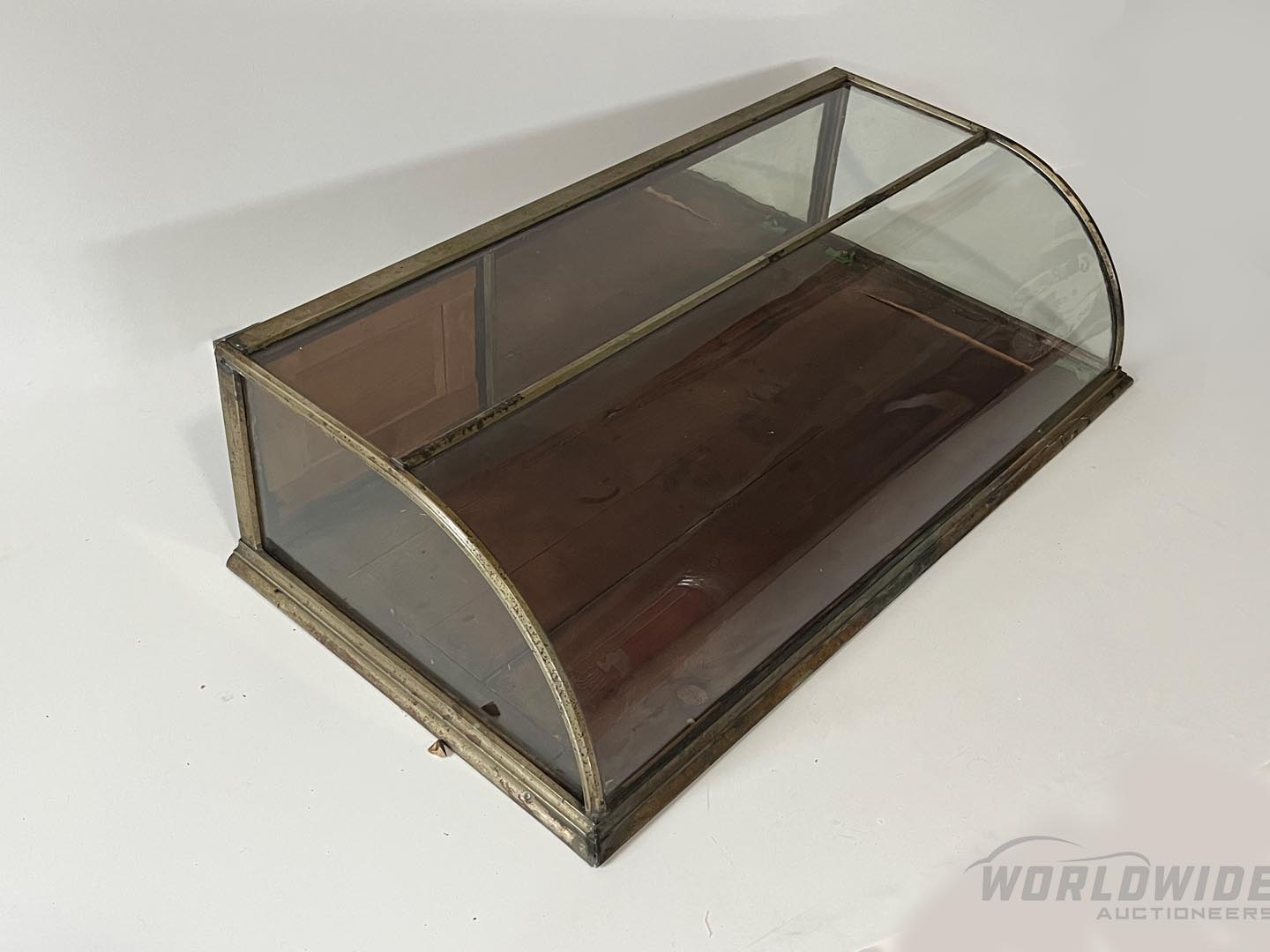 Early 1900s Countertop Curved Glass Display Case