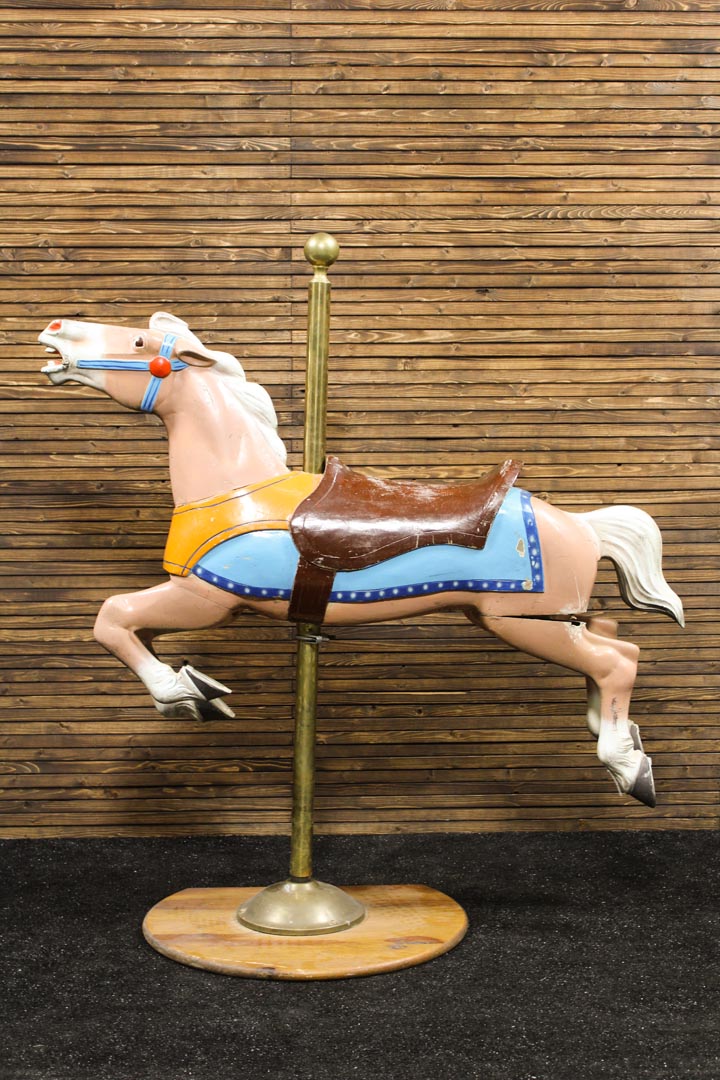  Original Carousel Horse on Bra ss Pole 