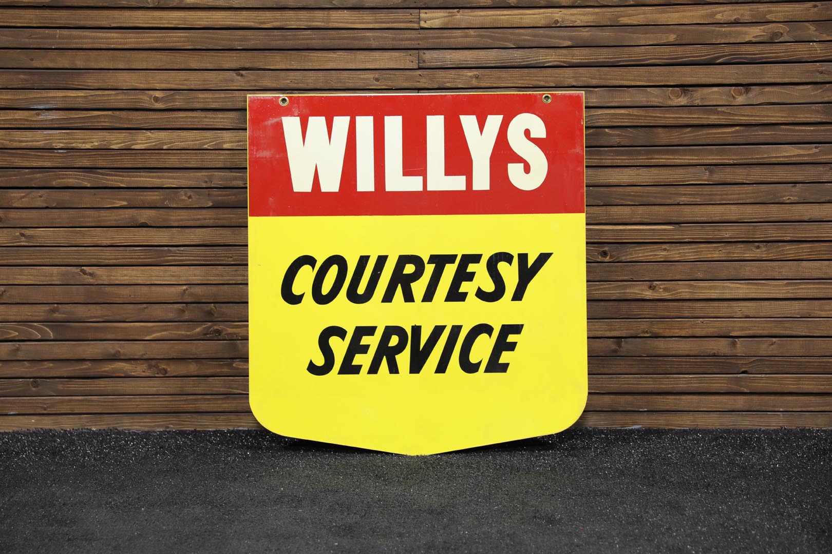 NOS 1955 Willys Courtesy Servi ce Double-Sided Tin Sign 