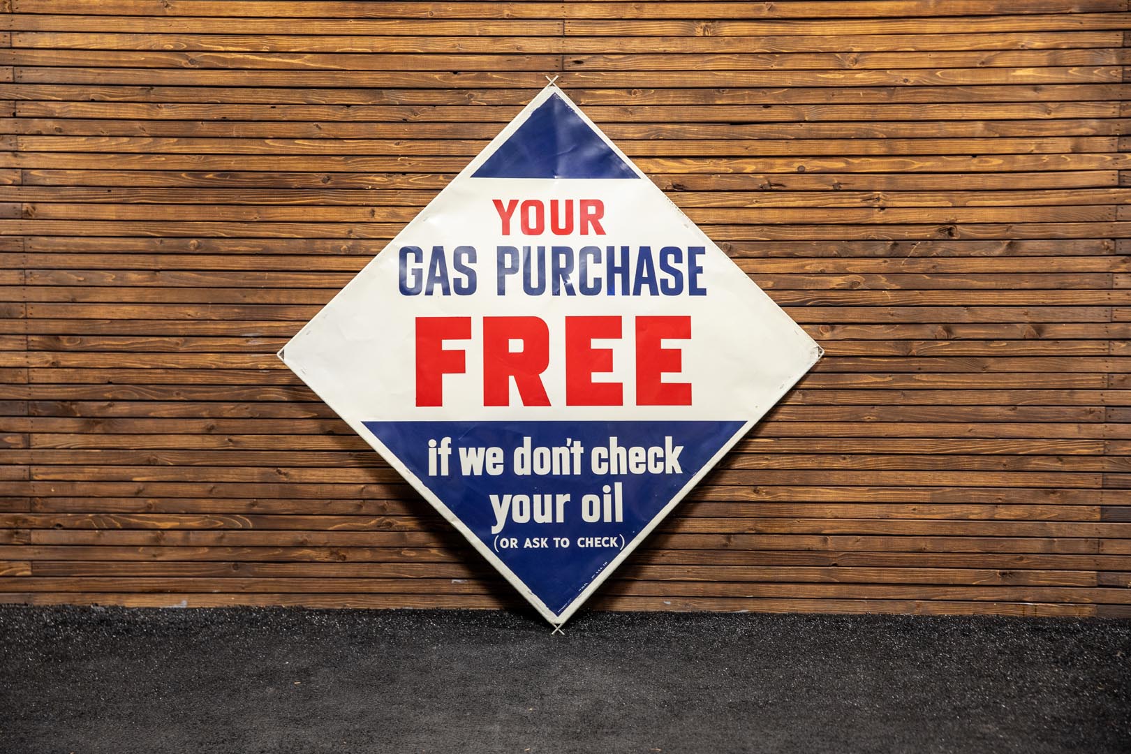 1952 Pure Oil Free Gas Promotional Tin Sign
