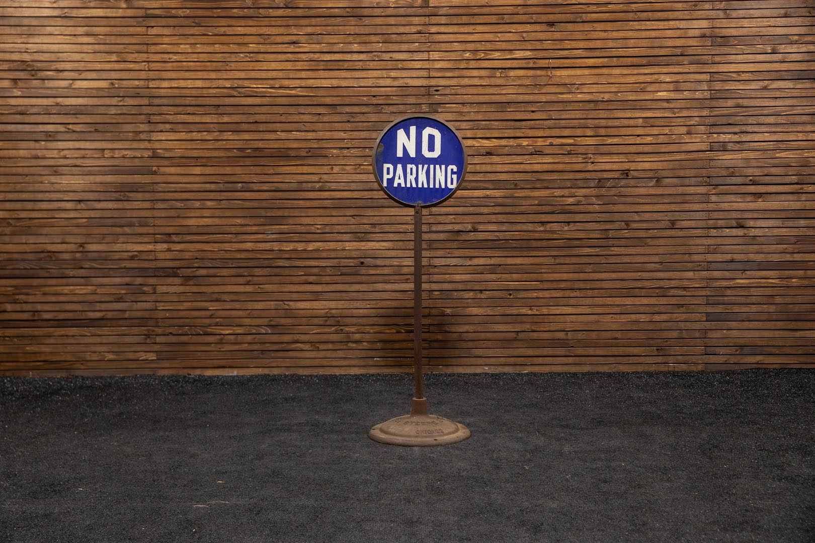 No Parking Double-Sided Enamel Sign