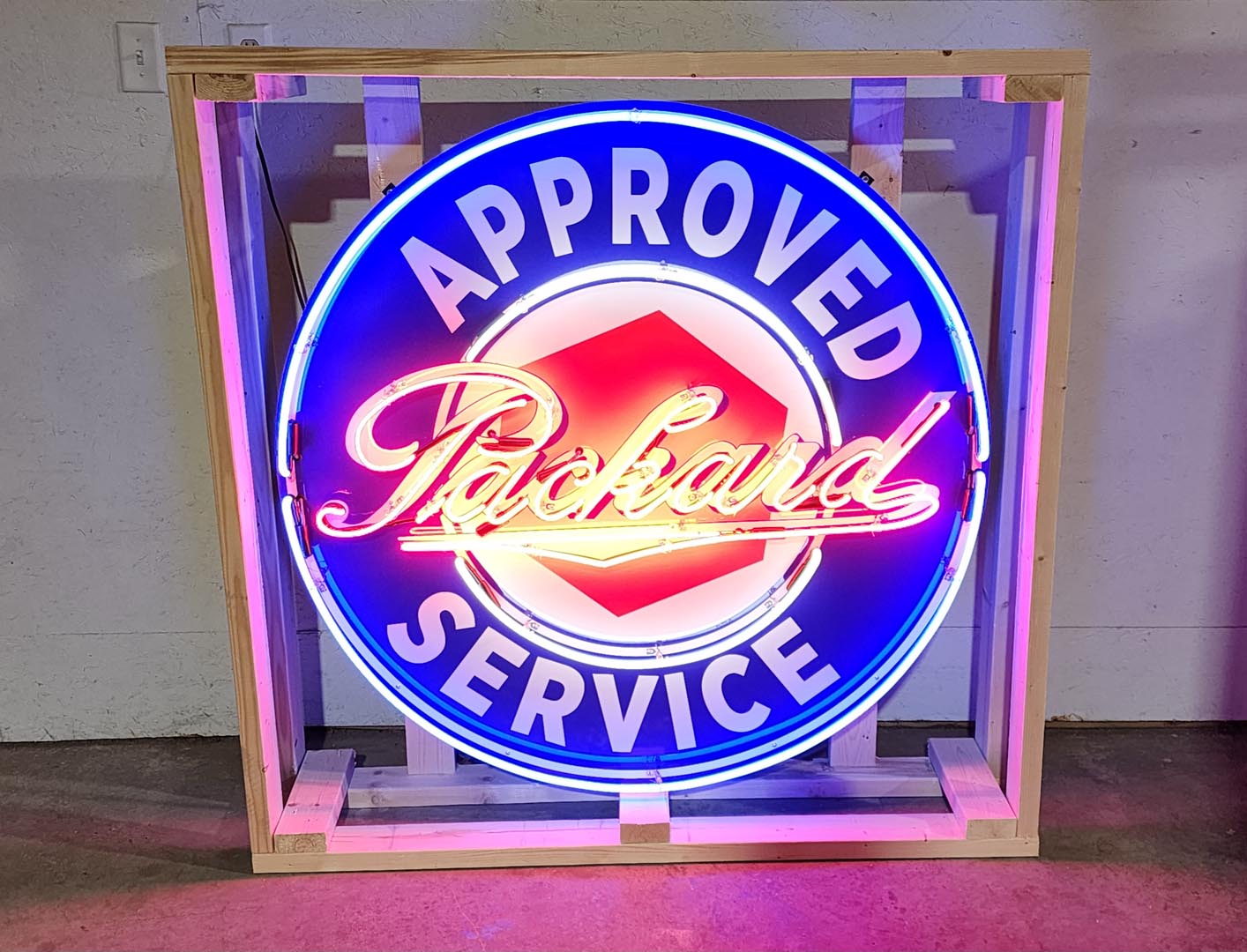 Custom Packard Approved Service Neon Lighted Sign