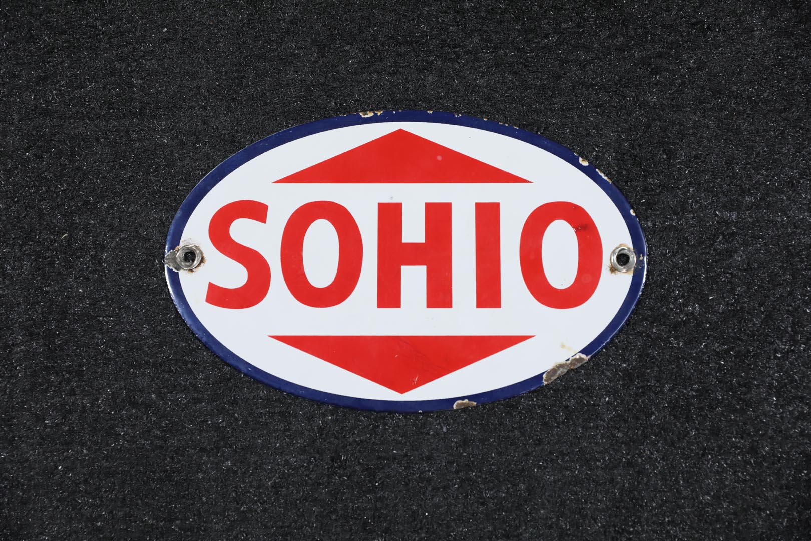  Sohio Gas Single-Sided Porcela in Pump Plate - Small 