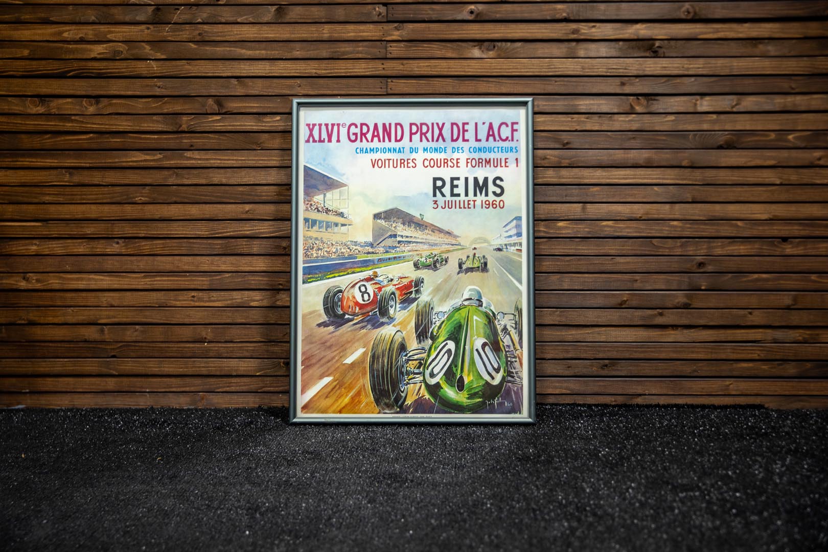 1960 Grand Prix France - Reims Official Event Poster - Framed
