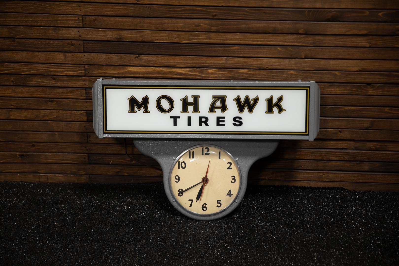 Mohawk Tires Lighted Sign and Clock