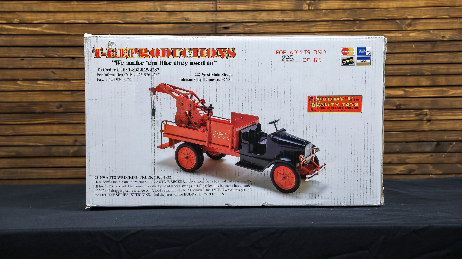  Buddy L Type II Wrecker Presse d Steel Toy Truck by T-Reproductions - N ew in Box