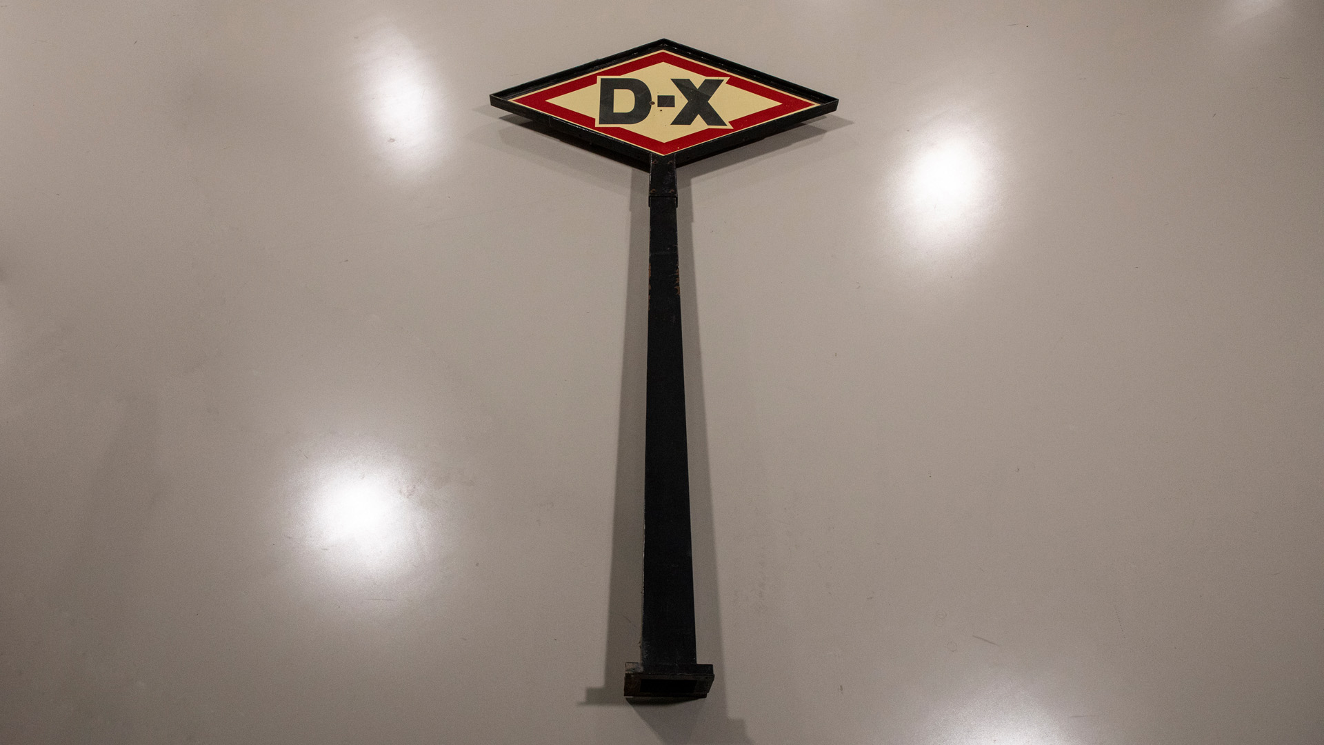  DX Double-Sided Porcelain Sign  on Original Cast Post 