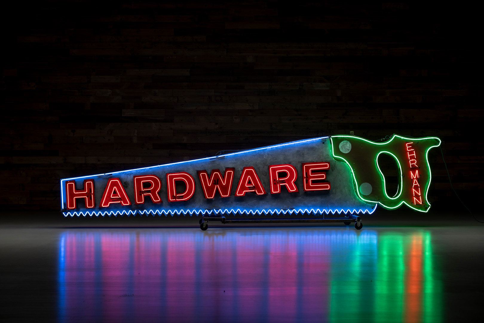  Original Ehrmann Hardware Larg e Double-Sided Tri-Color Neon 