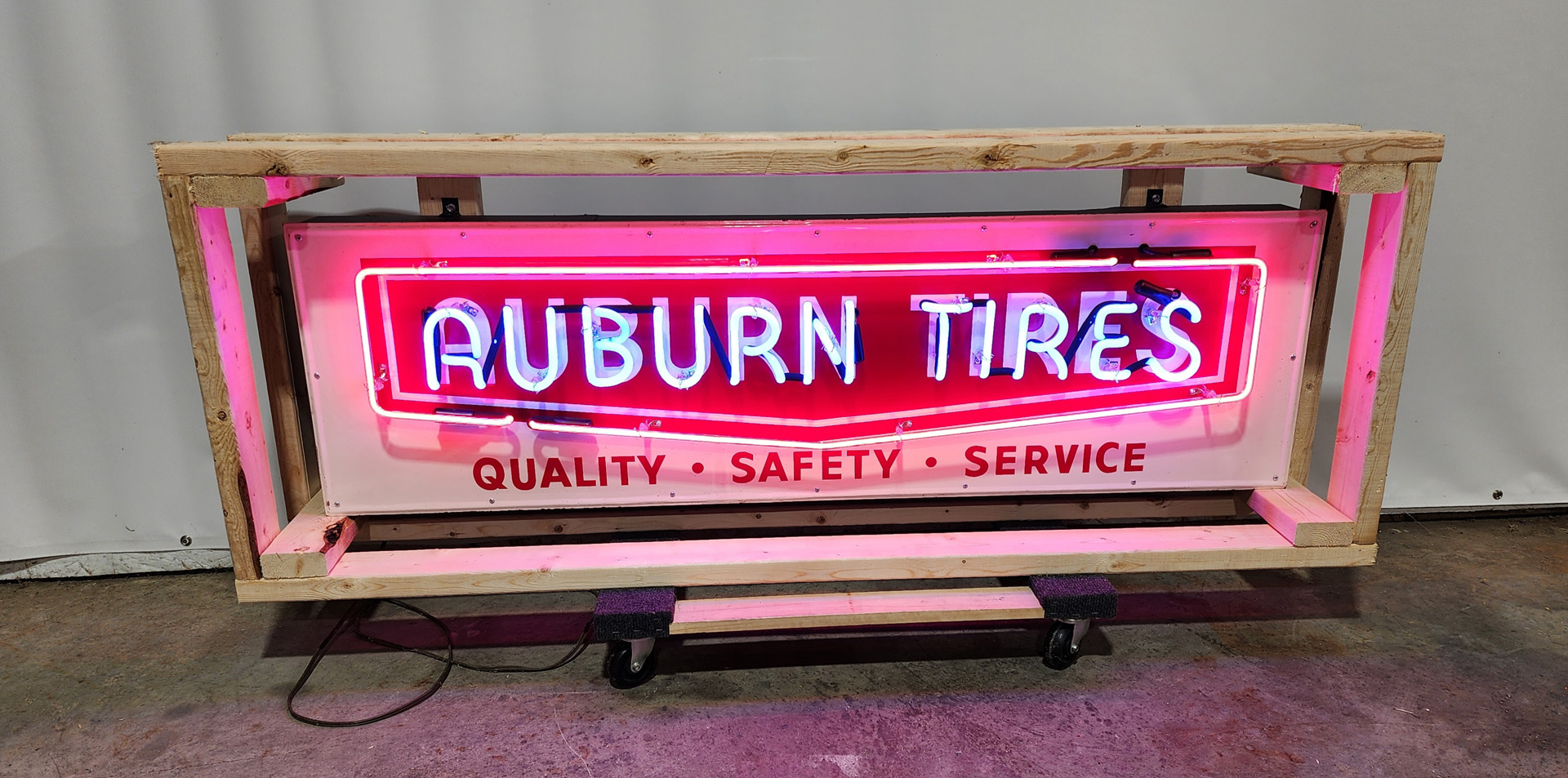  Original Auburn Tires Tin Neon  Sign 