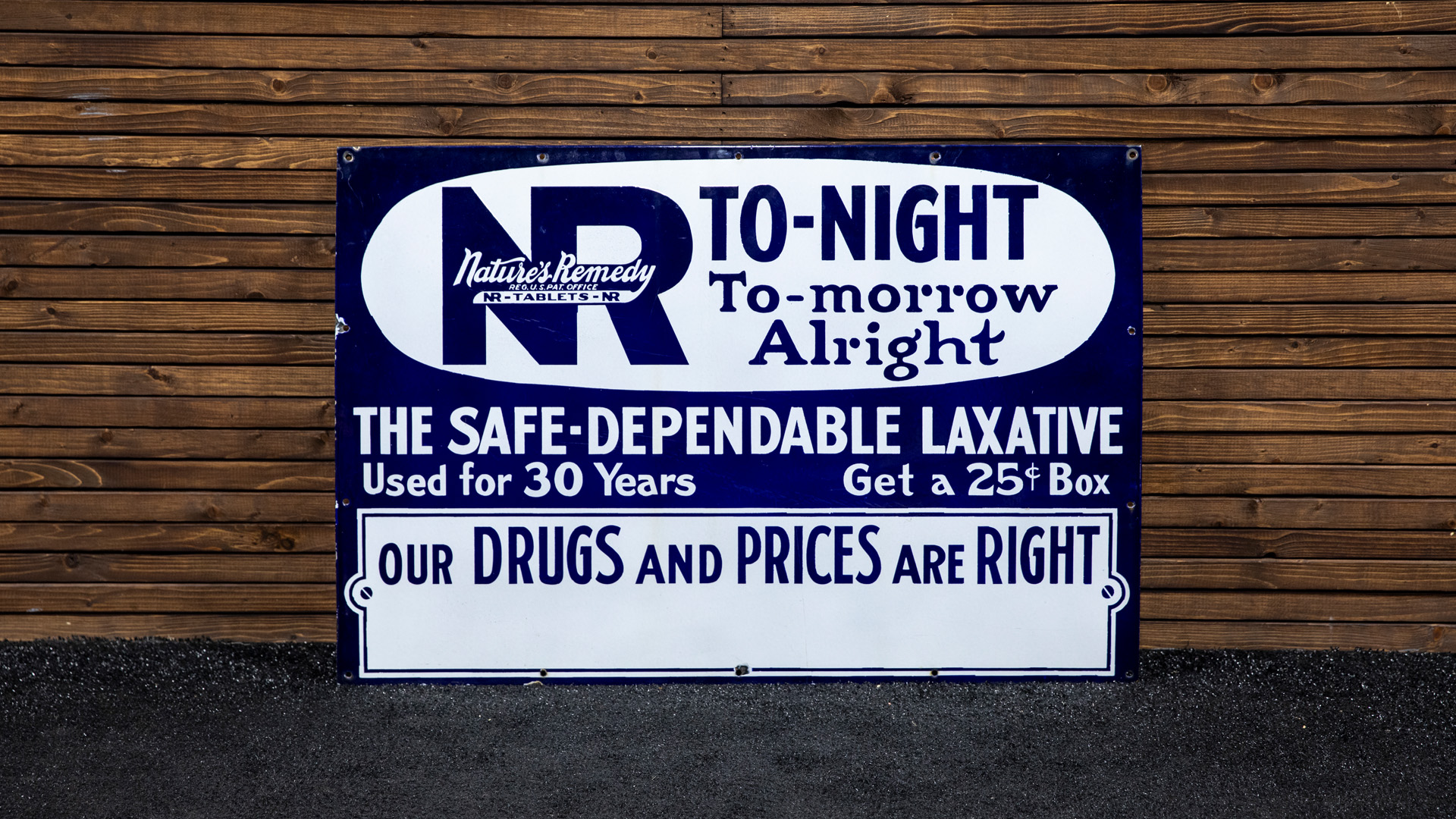  Natures Remedy Laxative Doubl e-Sided Porcelain Sign 