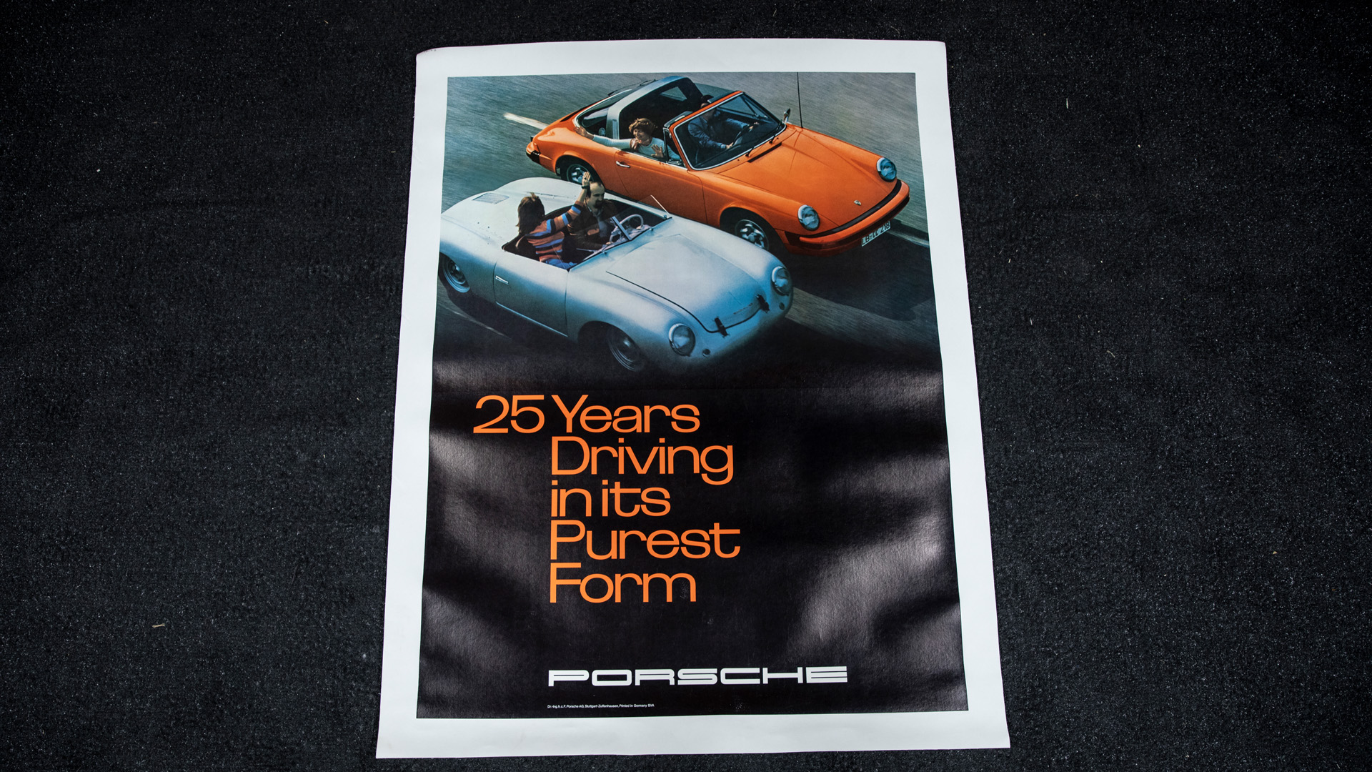  Original 1973 Porsche 25th Ann iversary Showroom Poster 