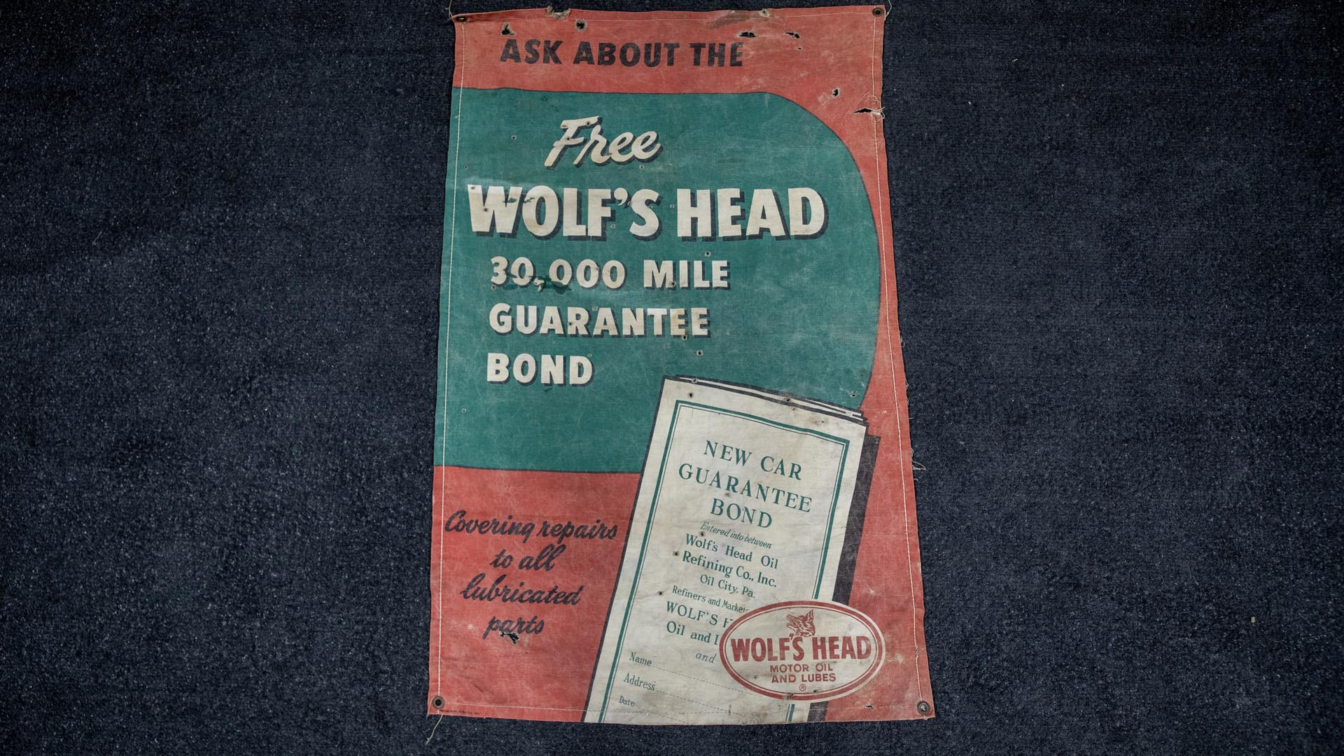 Wolf’s Head Motor Oil Banner