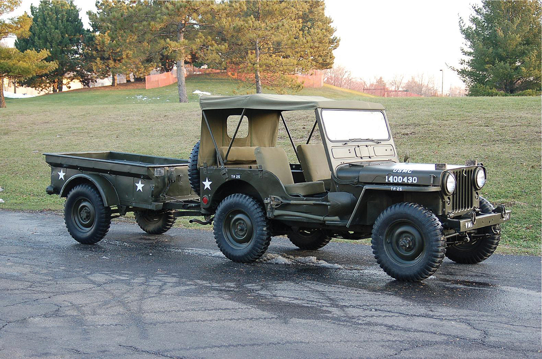 1952 Willys M38 Military Jeep with M100 Trailer