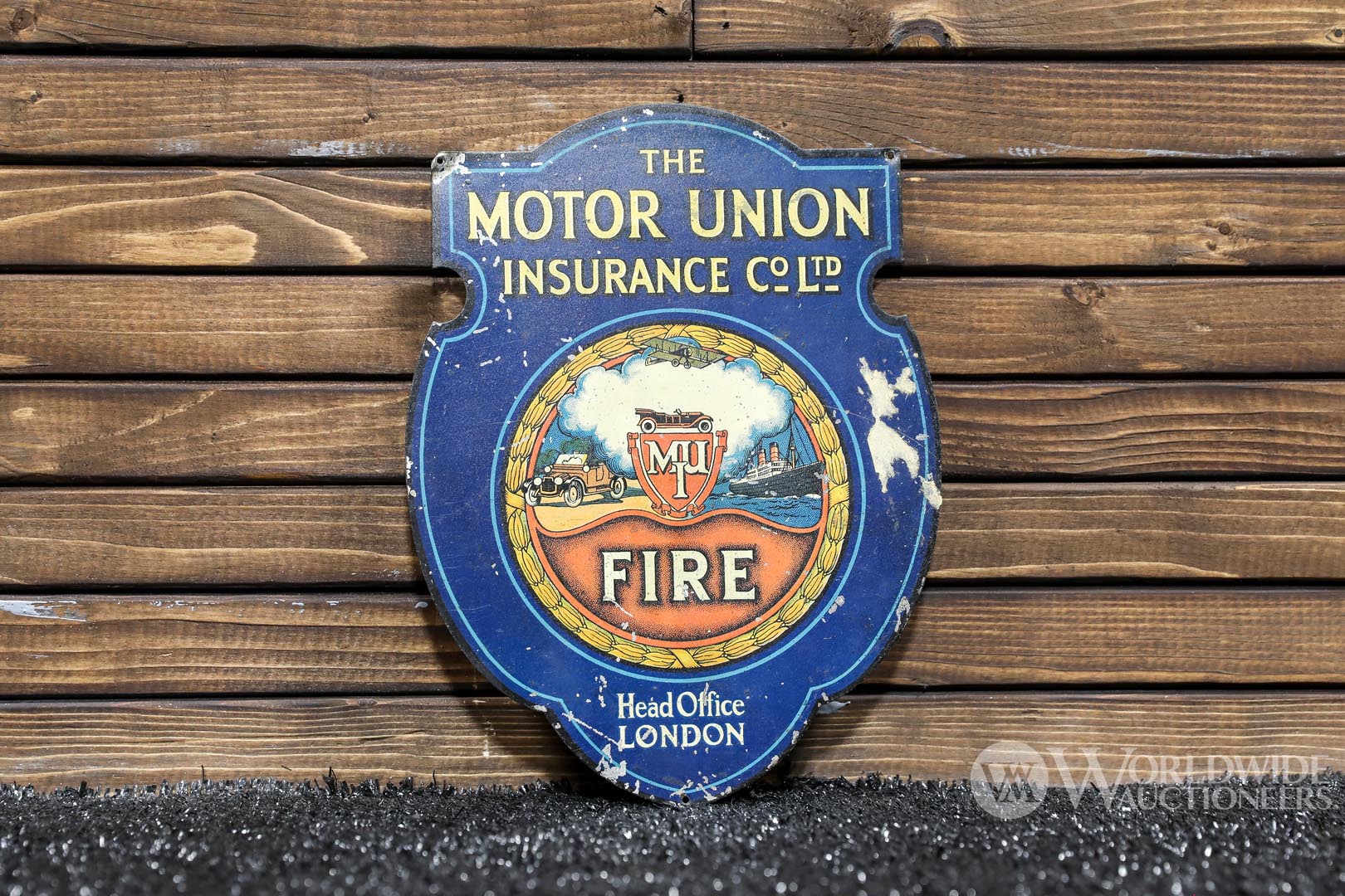 1920s The Motor Union Insurance Co Ltd. London Tin Sign