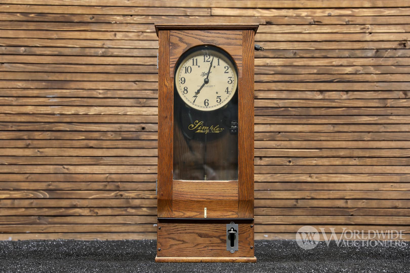 Early 1900s Simplex Wooden Time Clock 