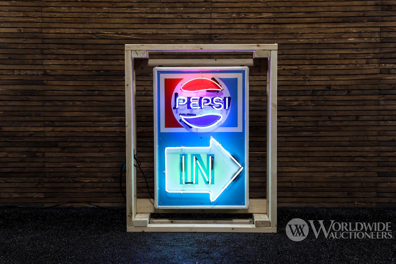 Pepsi 'In' Vertical Tin Neon Sign