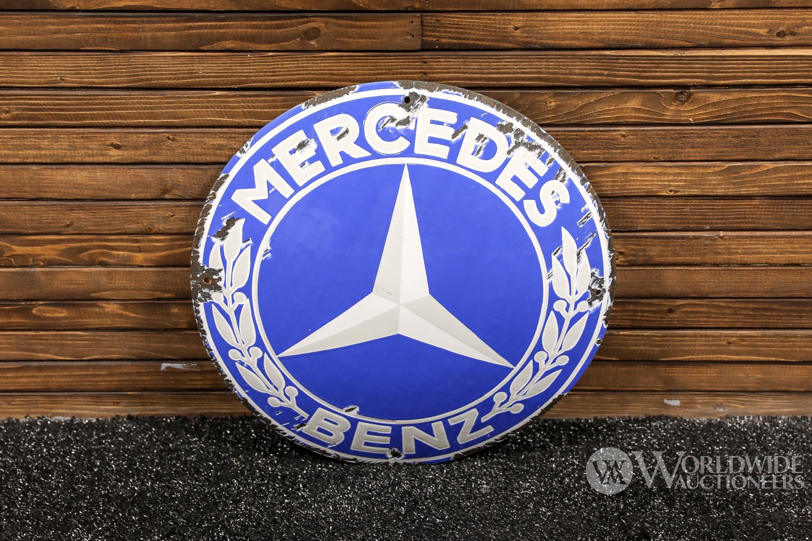1950s Mercedes-Benz Logo Round Porcelain Sign