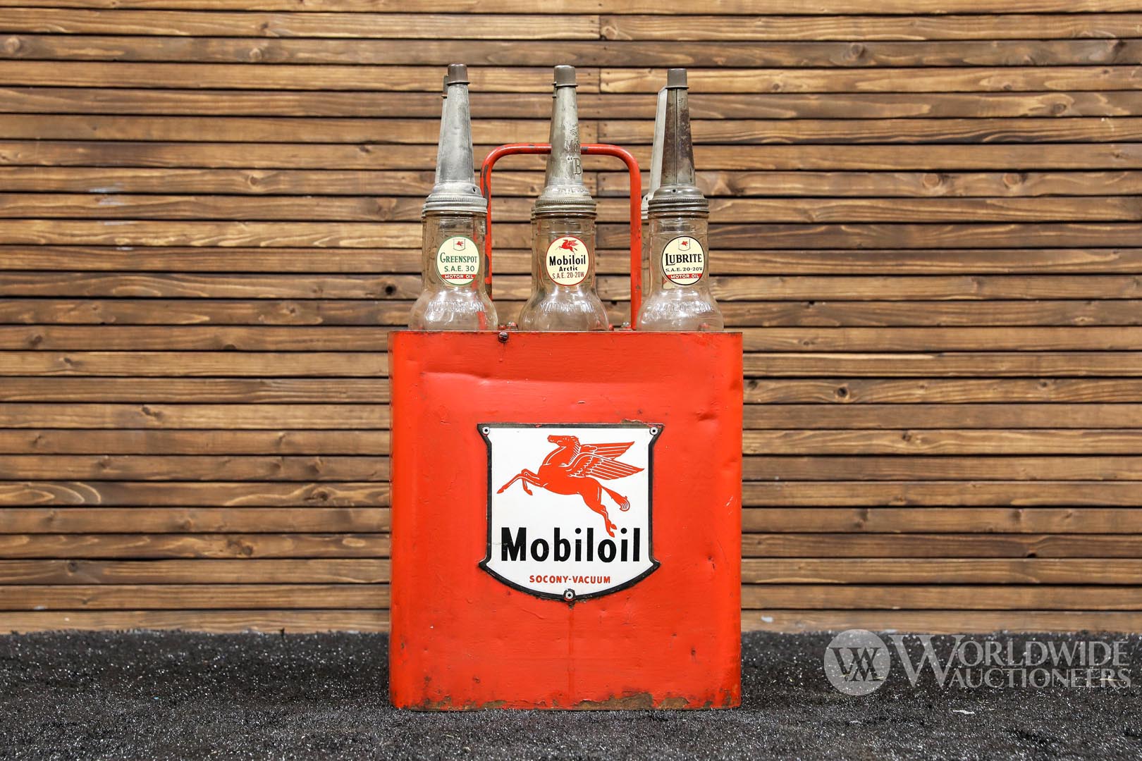 Mobiloil Holder with Six Bottles