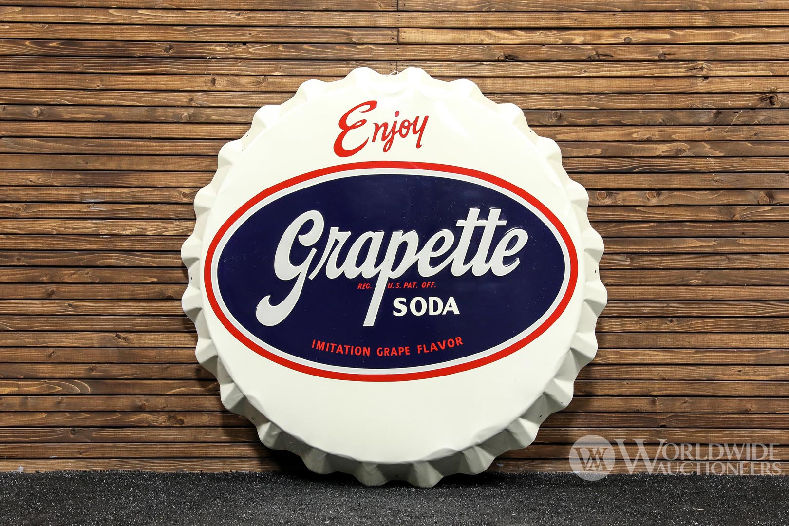 Grapette Soda Bottle Cap Tin Sign