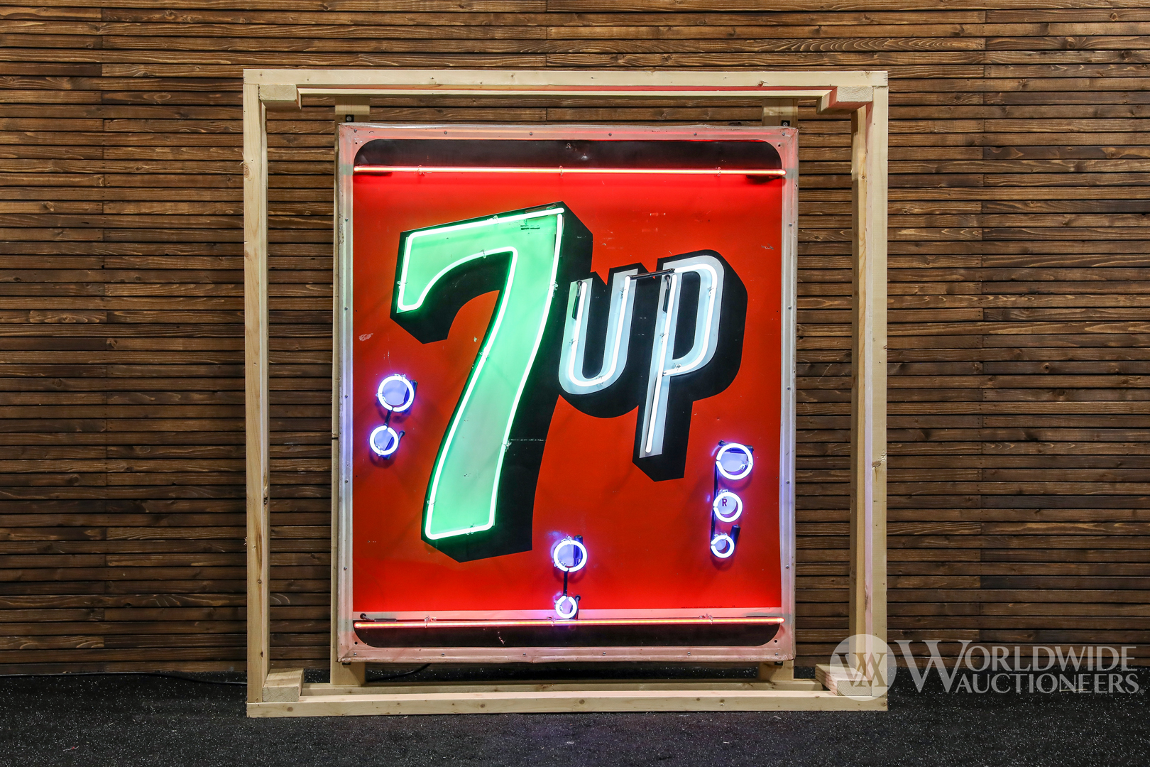 1950s Vintage 7-Up Single-Sided Tin Neon Sign