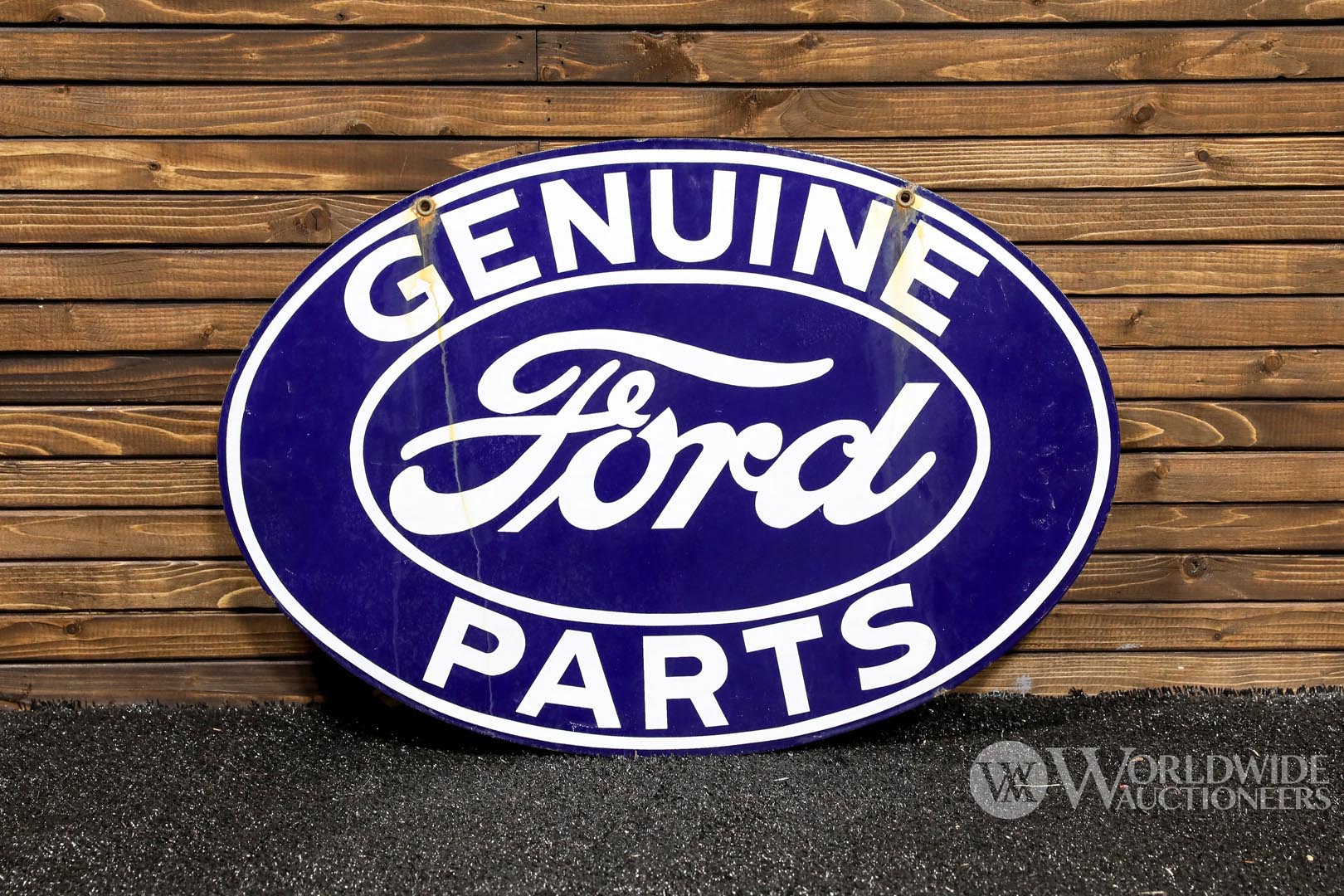 1930s Ford Genuine Parts Double-Sided Porcelain Sign