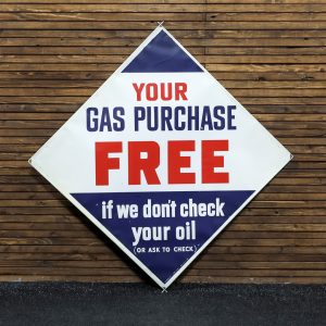 1950s Pure Oil-Free Gas Single -Sided Tin Sign